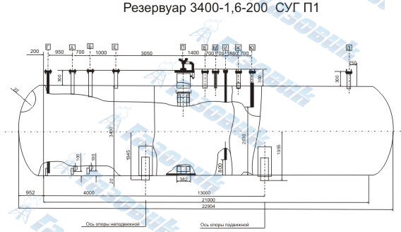 Резервуар 3400-1,6-200 СУГ П1